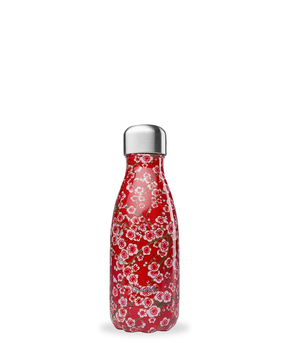 Qwetch Bouteille isotherme inox flowers rouge 260ml - 10009